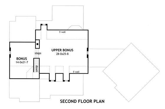 Floor Plan - Upper Floor for Craftsman House Plan #120-168 - 3 bed, 2.5 bath