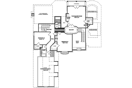 Floor Plan - Upper Floor for Traditional House Plan #81-590 - 4 bed, 3 bath