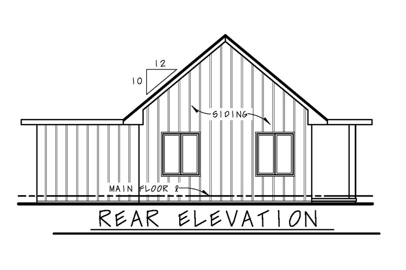 Architectural House Design - Exterior - Rear Elevation for Contemporary House Plan #20-2511 - 2 bed, 1 bath