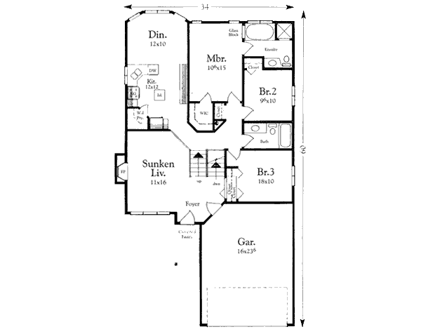 Traditional Floor Plan - Main Floor Plan #409-101