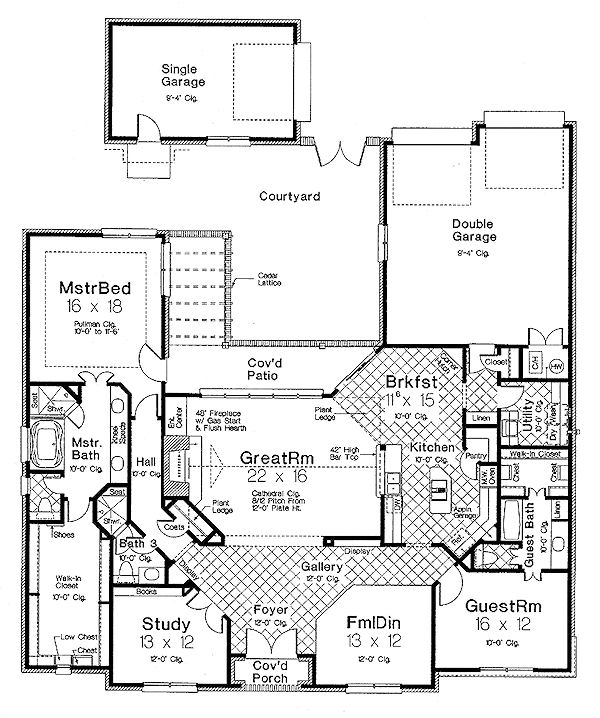 Architectural House Design - European Floor Plan - Main Floor Plan #310-266