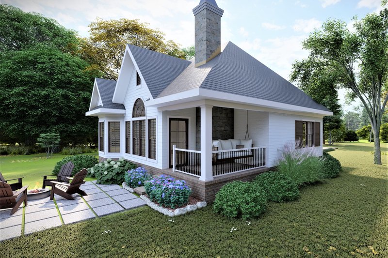 House Blueprint - Exterior - Outdoor Living for Cottage House Plan #1094-14 - 2 bed, 2 bath