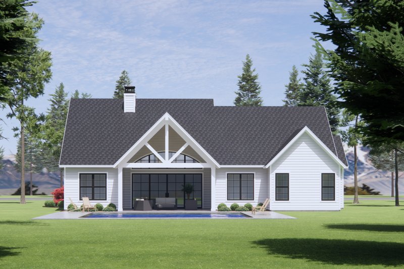 Dream House Plan - Exterior - Rear Elevation for Farmhouse House Plan #1096-77 - 3 bed, 2 bath
