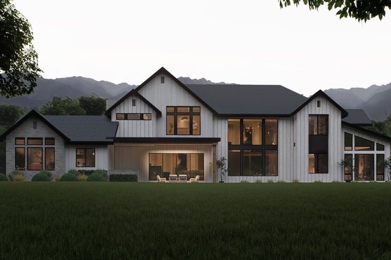 Exterior - Rear Elevation for Farmhouse House Plan #1066-306 - 4 bed, 5 bath