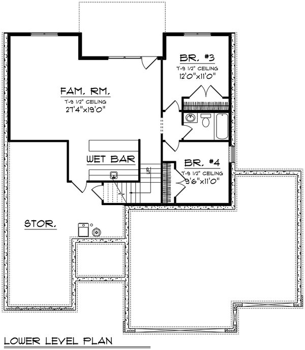 Modern Floor Plan - Lower Floor Plan #70-1538