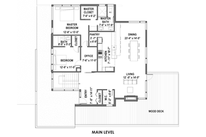 Floor Plan - Main Floor for Modern House Plan #498-6 - 4 bed, 3.5 bath