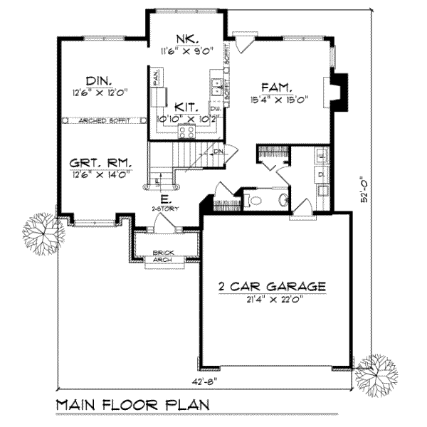 Traditional Floor Plan - Main Floor Plan #70-352