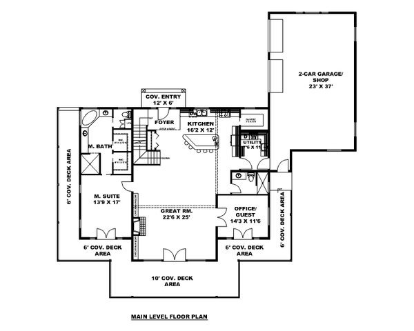 Dream House Plan - Craftsman Floor Plan - Main Floor Plan #117-1045