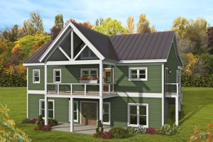 Exterior - Rear Elevation for Traditional House Plan #932-499 - 2 bed, 2 bath