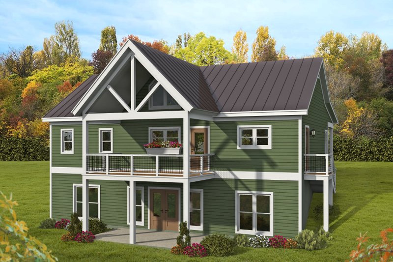 House Blueprint - Exterior - Rear Elevation for Traditional House Plan #932-499 - 2 bed, 2 bath