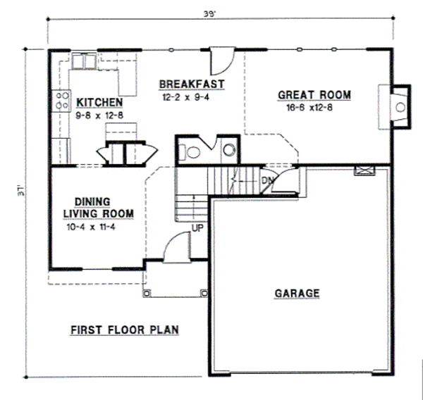 Traditional Floor Plan - Main Floor Plan #67-474