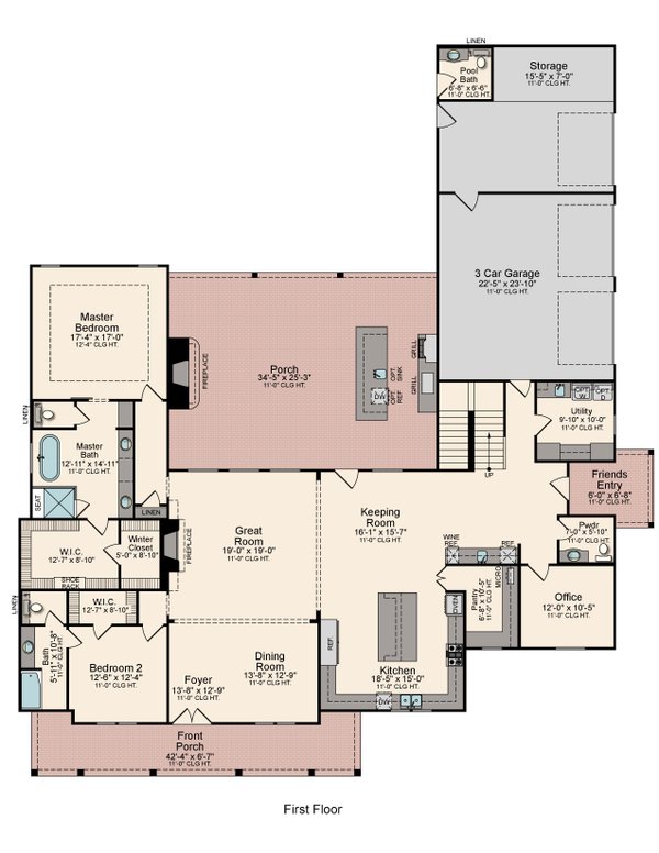 Farmhouse Floor Plan - Main Floor Plan #1081-27