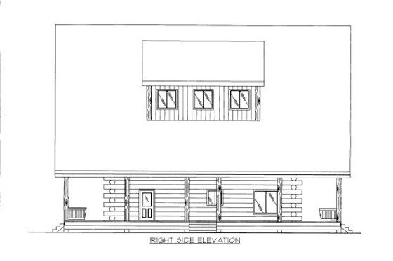Exterior - Other Elevation 1 for Log House Plan #117-603 - 2 bed, 2 bath