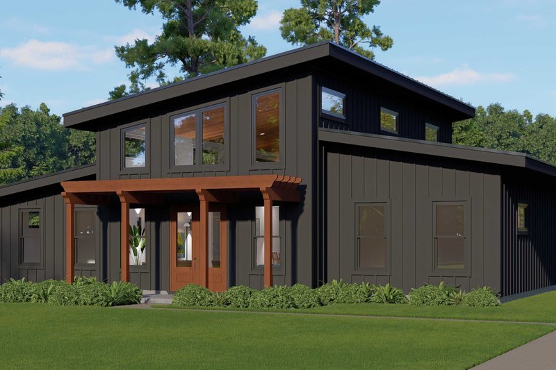 House Blueprint - Barndominium Exterior - Front Elevation Plan #932-1364