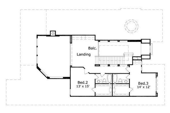 Floor Plan - Upper Floor for European House Plan #411-369 - 3 bed, 3.5 bath