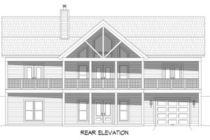 Exterior - Rear Elevation for Southern House Plan #932-955 - 5 bed, 3 bath
