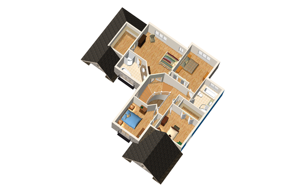 Floor Plan - Upper Floor 1 for European House Plan #25-4713 - 4 bed, 2 bath