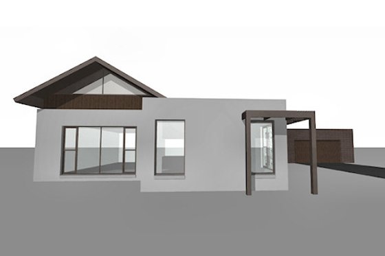 Exterior - Front Elevation for Modern House Plan #496-4 - 4 bed, 2 bath