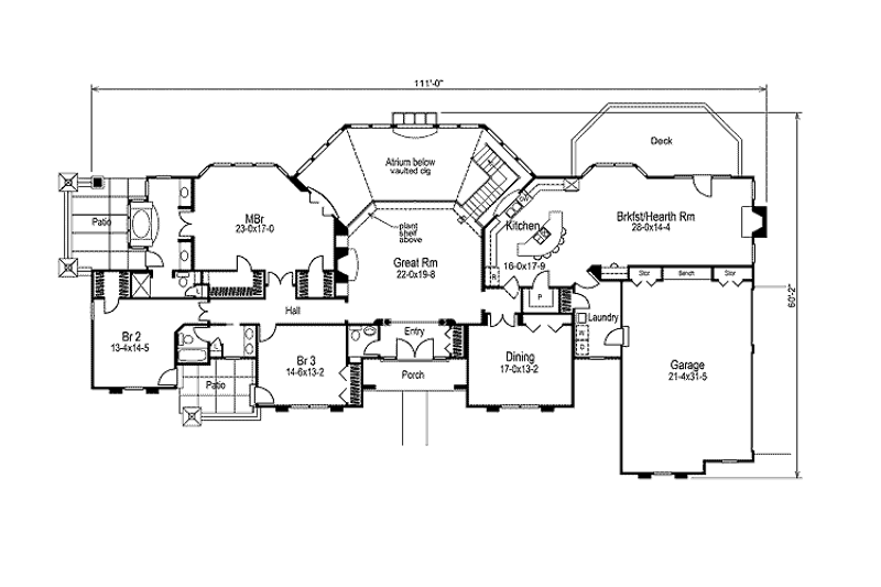 Dream House Plan - Floor Plan - Main Floor for Traditional House Plan #57-273 - 4 bed, 3.5 bath