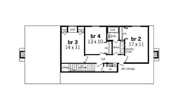 Home Plan - Country Floor Plan - Upper Floor Plan #45-351