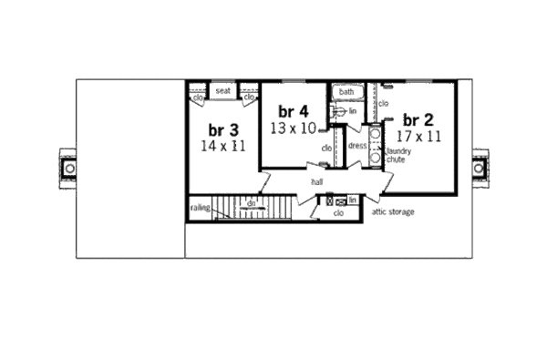 Country Floor Plan - Upper Floor Plan #45-351