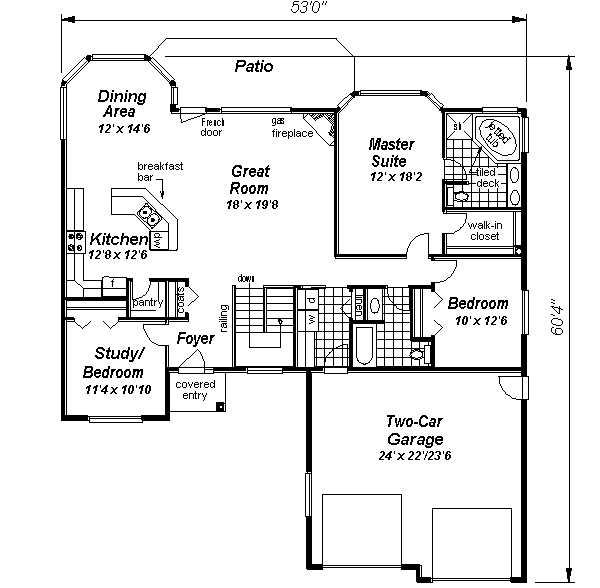Ranch Floor Plan - Main Floor Plan #18-1058