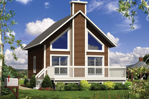 Cabin Exterior - Front Elevation Plan #25-4274