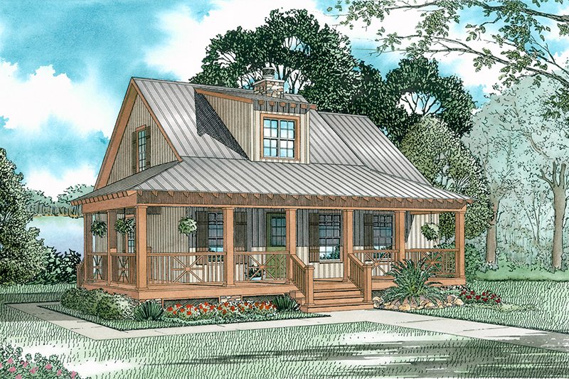 Cottage Style House Plan - 3 Beds 2 Baths 1397 Sq/Ft Plan #17-2015 ...