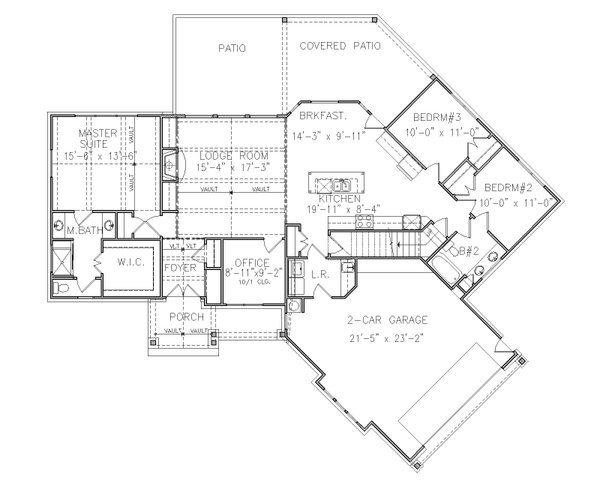 Modern Floor Plan - Main Floor Plan #54-574