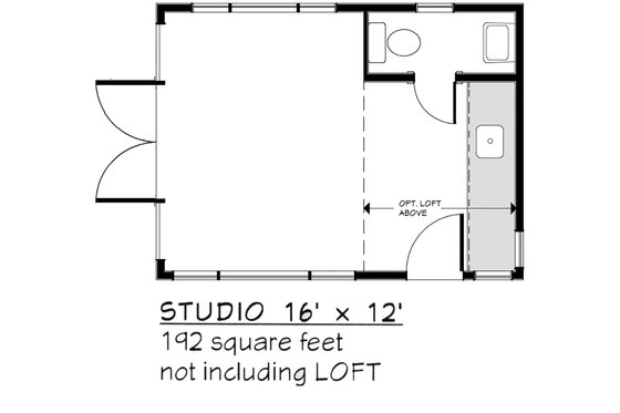 Floor Plan - Main Floor for Modern House Plan #917-30 - 1 bed, 1 bath