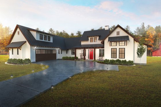 House Plan Design - Exterior - Front Elevation for Farmhouse House Plan #80-219 - 4 bed, 3 bath