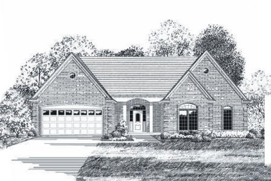 Exterior - Front Elevation for Traditional House Plan #424-90 - 3 bed, 2 bath