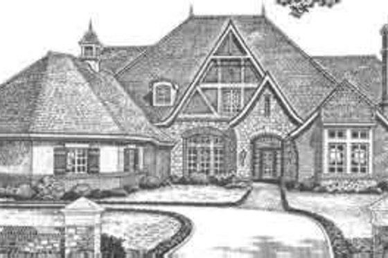 Exterior - Front Elevation for European House Plan #310-351 - 5 bed, 4.5 bath
