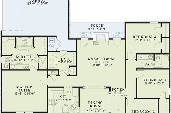 Exterior - Front Elevation 4 for European House Plan #17-1033 - 4 bed, 2 bath