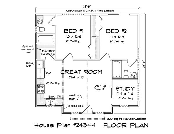 House Blueprint - Cottage Floor Plan - Main Floor Plan #513-2337