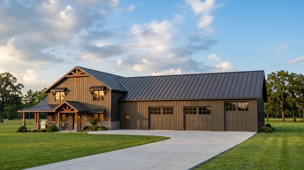 Exterior - Front Elevation 2 for Barndominium House Plan #1064-197 - 3 bed, 3.5 bath