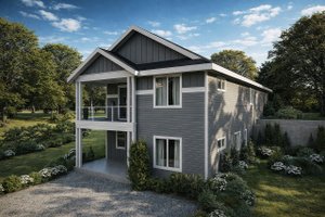 Exterior - Rear Elevation for Cottage House Plan #124-1463 - 3 bed, 2 bath