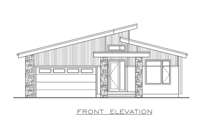 Home Plan - Exterior - Front Elevation 3 for Contemporary House Plan #1100-32 - 3 bed, 2 bath