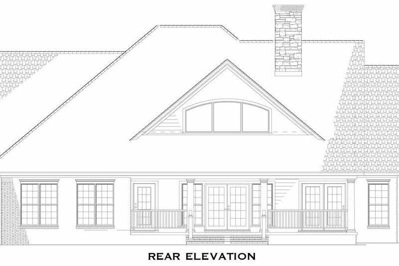 House Blueprint - Exterior - Rear Elevation for Country House Plan #17-3463 - 4 bed, 2.5 bath