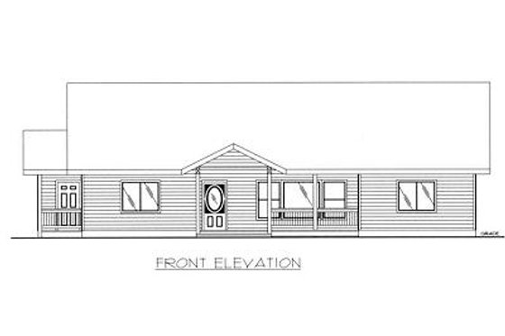 Exterior - Other Elevation for Cabin House Plan #117-513 - 3 bed, 2 bath