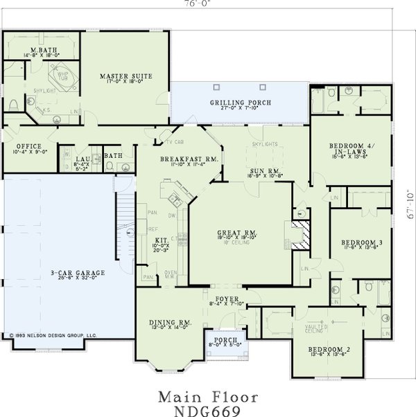 Ranch Floor Plan - Main Floor Plan #17-575