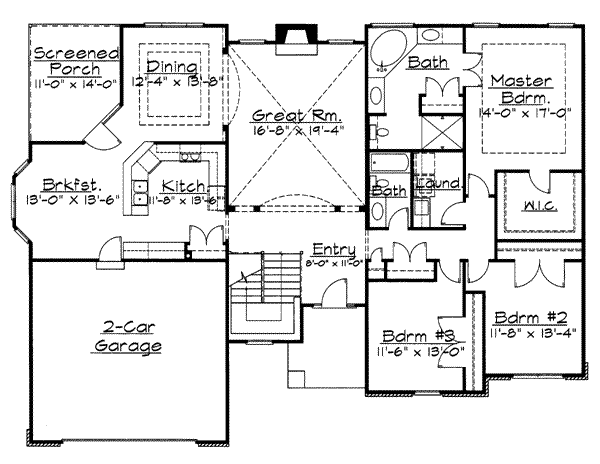 Traditional Floor Plan - Main Floor Plan #31-138