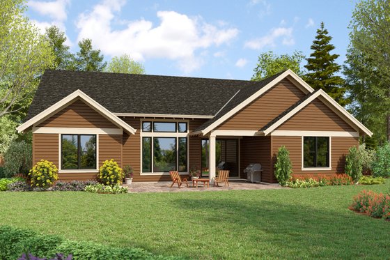 Exterior - Rear Elevation for Craftsman House Plan #48-1088 - 4 bed, 3 bath