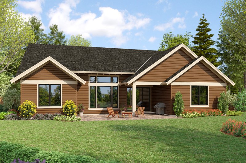 House Plan Design - Exterior - Rear Elevation for Craftsman House Plan #48-1088 - 4 bed, 3 bath
