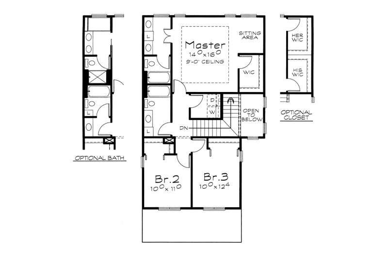 Home Plan - Floor Plan - Upper Floor for Traditional House Plan #20-2101 - 3 bed, 2.5 bath