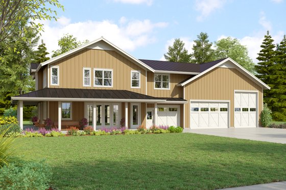 Exterior - Front Elevation 4 for Country House Plan #48-1113 - 3 bed, 3.5 bath