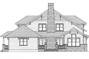 Exterior - Rear Elevation for Craftsman House Plan #413-105 - 4 bed, 3 bath