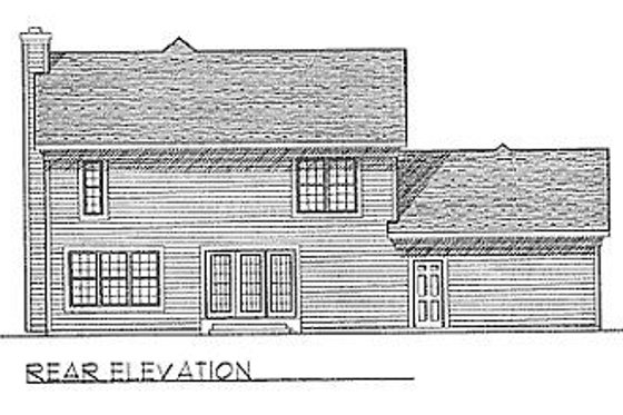 Exterior - Rear Elevation for Traditional House Plan #70-171 - 3 bed, 2.5 bath