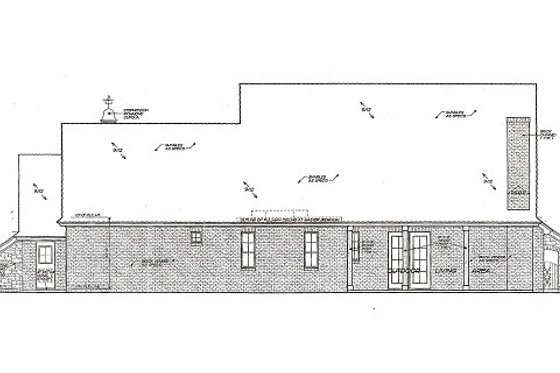 Exterior - Rear Elevation for European House Plan #310-958 - 3 bed, 2 bath