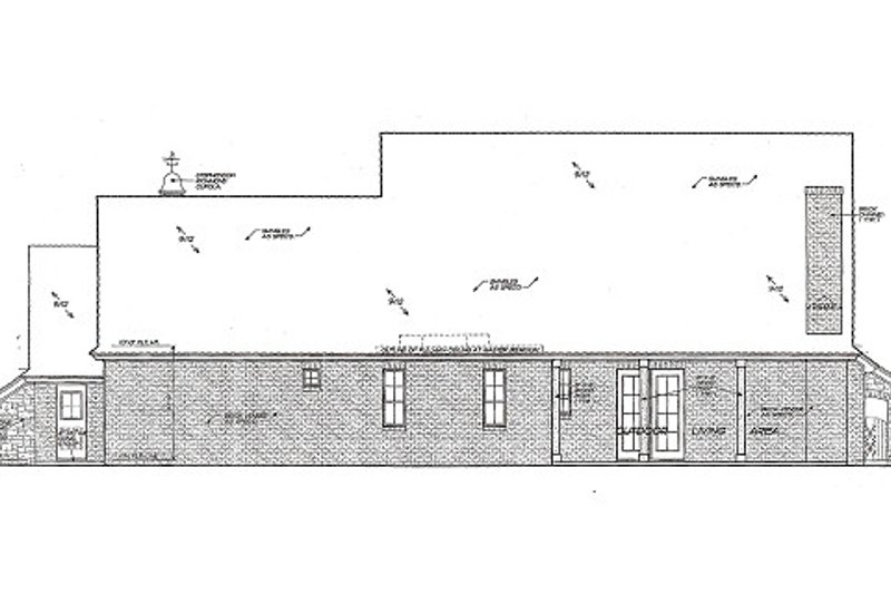 Dream House Plan - Exterior - Rear Elevation for European House Plan #310-958 - 3 bed, 2 bath